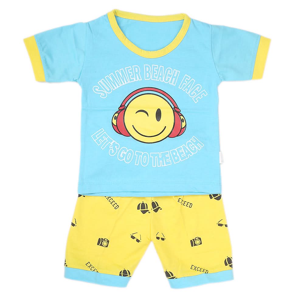 Boys Half Sleeves Suit - Sky Blue, Kids, New Born Boys Sets And Suits, Chase Value, Chase Value