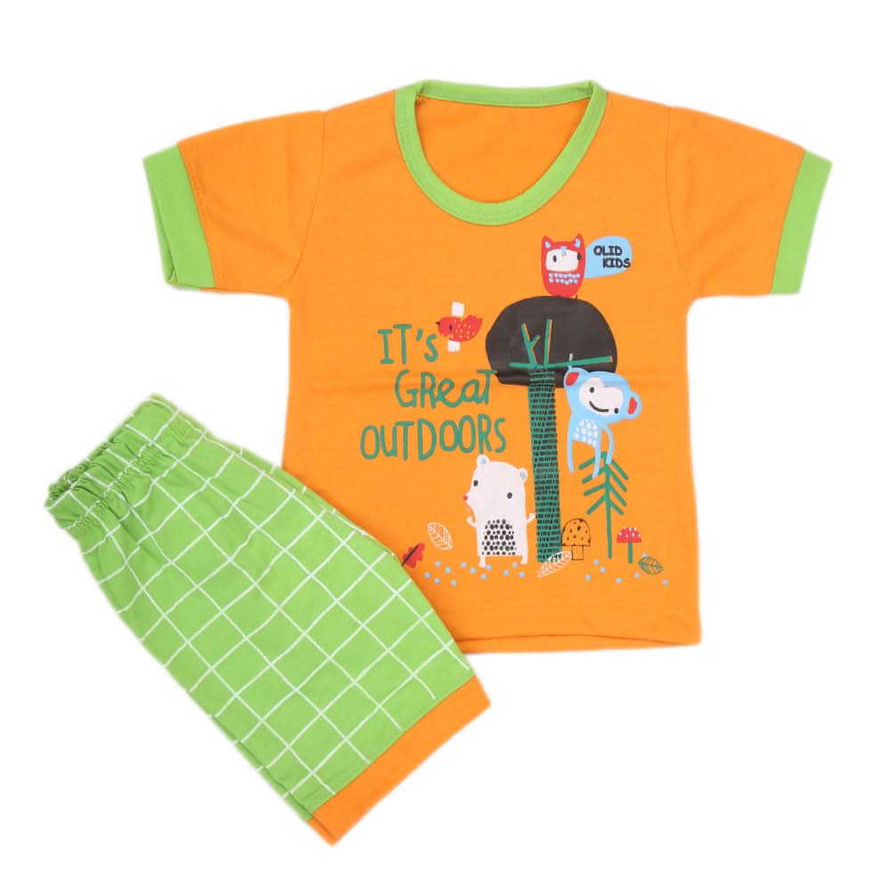 Boys Half Sleeves Suit - Orange, Kids, Boys Sets And Suits, Chase Value, Chase Value