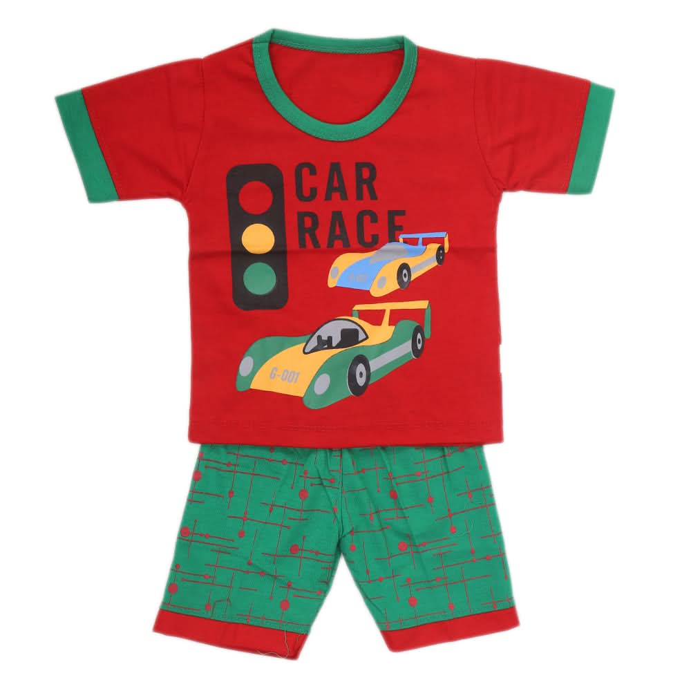 Boys Half Sleeves Suit - Red, Kids, New Born Boys Sets And Suits, Chase Value, Chase Value