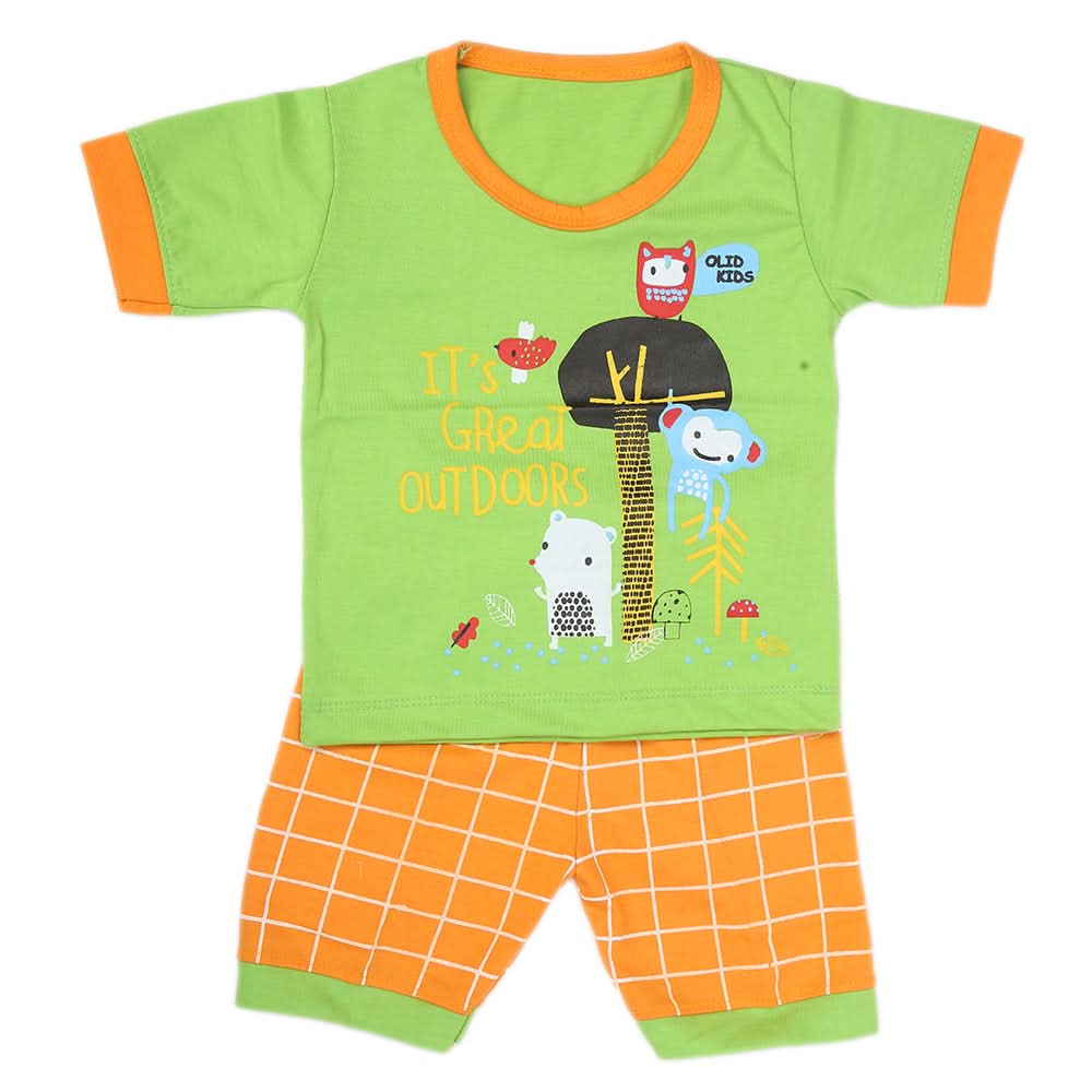 Boys Half Sleeves Suit - Green, Kids, Boys Sets And Suits, Chase Value, Chase Value