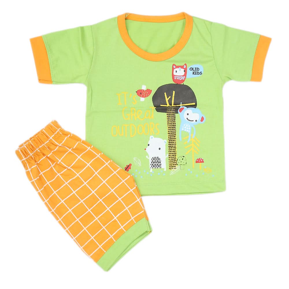 Boys Half Sleeves Suit - Green, Kids, Boys Sets And Suits, Chase Value, Chase Value