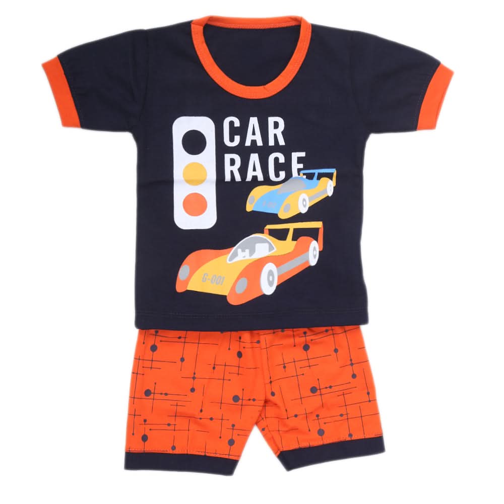 Boys Half Sleeves Suit - Navy Blue, Kids, NB Boys Sets And Suits, Chase Value, Chase Value