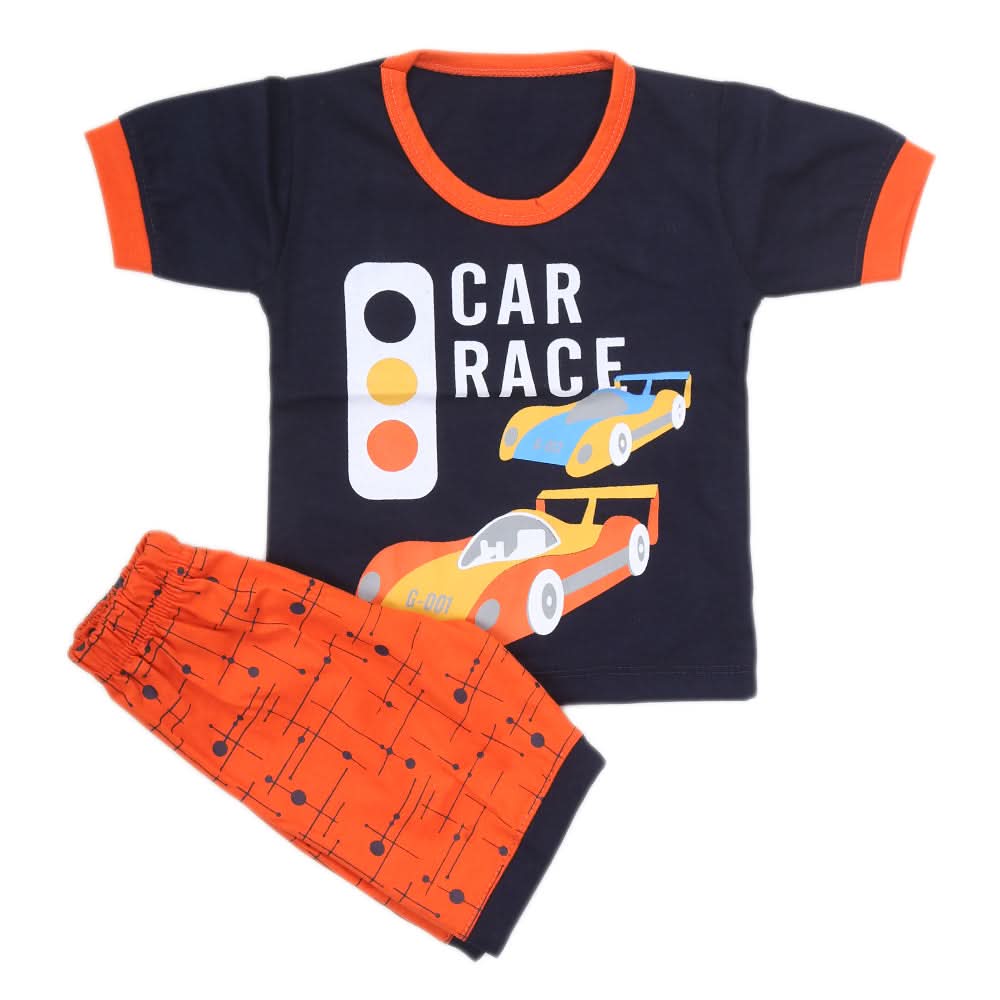 Boys Half Sleeves Suit - Navy Blue, Kids, NB Boys Sets And Suits, Chase Value, Chase Value
