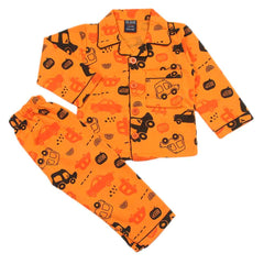 Boys Full Sleeves Night Suit - Orange, Boys Sets & Suits, Chase Value, Chase Value