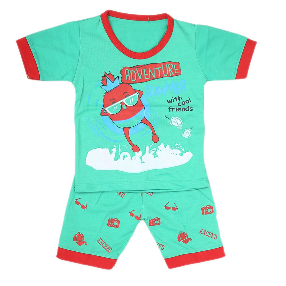 Boys Half Sleeves Suit - Green, Kids, NB Boys Sets And Suits, Chase Value, Chase Value