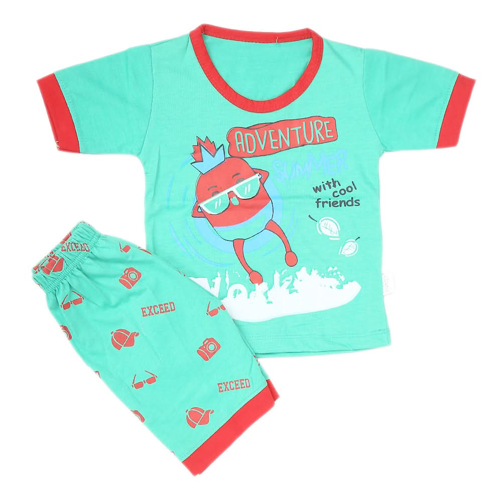Boys Half Sleeves Suit - Green, Kids, NB Boys Sets And Suits, Chase Value, Chase Value