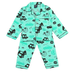 Boys Full Sleeves Night Suit - Cyan, Boys Sets & Suits, Chase Value, Chase Value