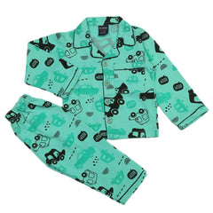 Boys Full Sleeves Night Suit - Cyan, Boys Sets & Suits, Chase Value, Chase Value