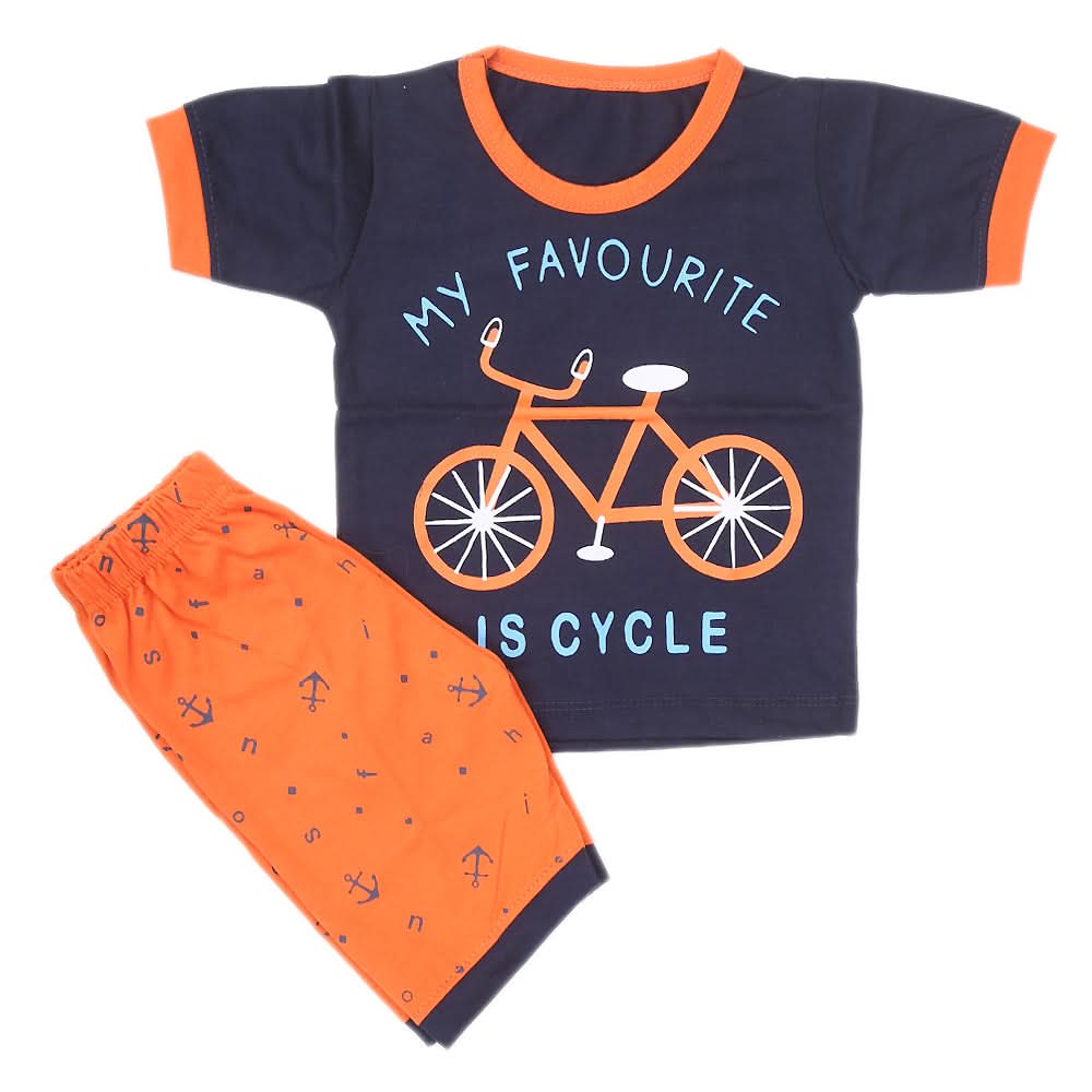 Boys Half Sleeves Suit - Navy Blue, Kids, NB Boys Sets And Suits, Chase Value, Chase Value