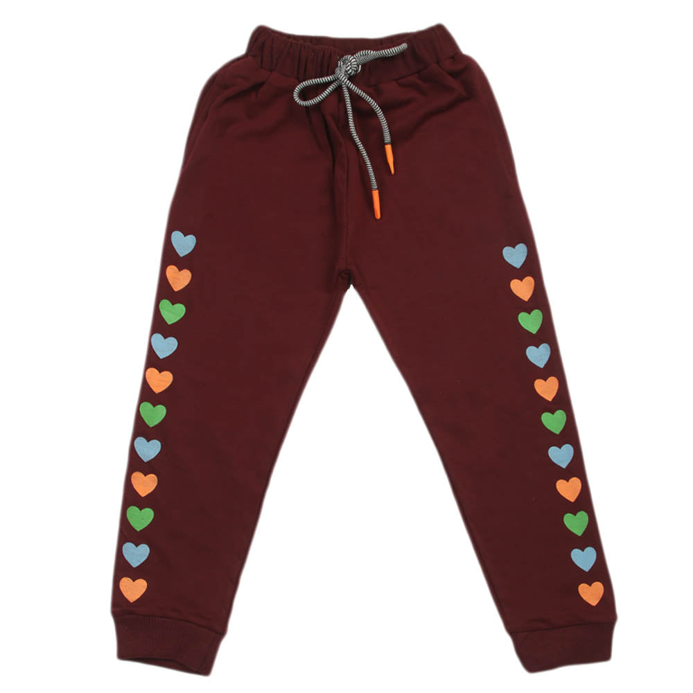 Girls Terry Trouser - Maroon, Girls Tights Leggings & Pajama, Chase Value, Chase Value
