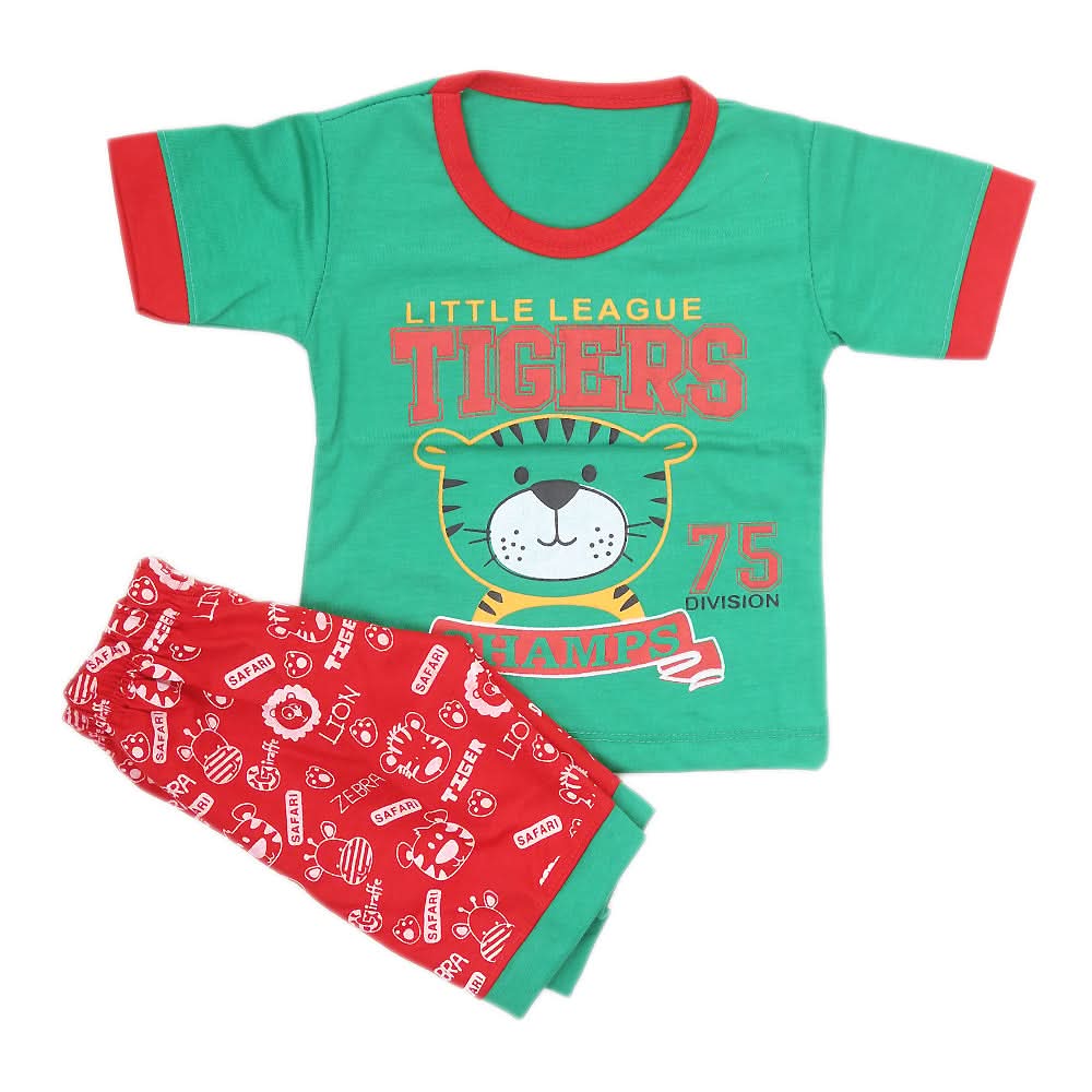 Boys Half Sleeves Suit - Green, Kids, Boys Sets And Suits, Chase Value, Chase Value