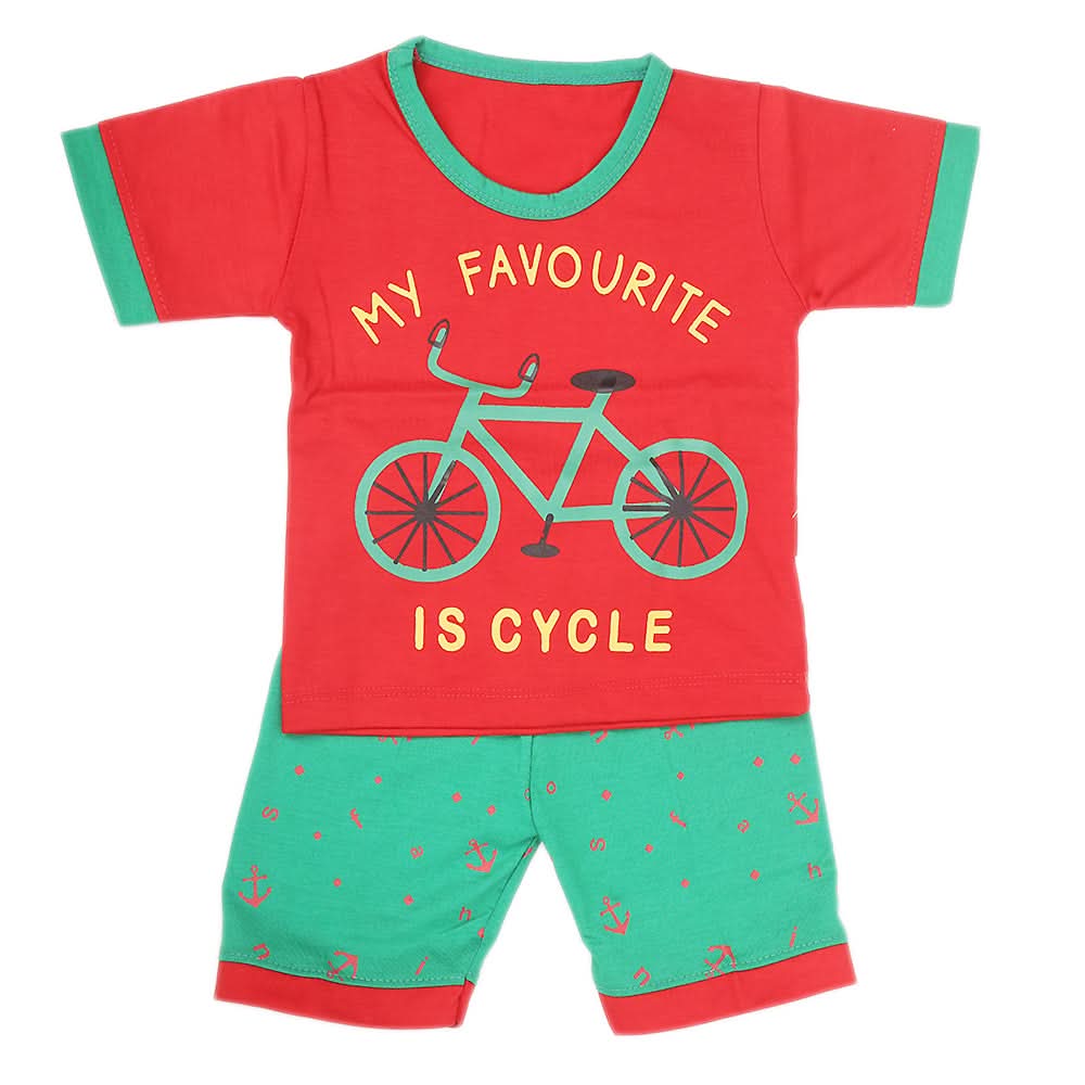 Boys Half Sleeves Suit - Red, Kids, New Born Boys Sets And Suits, Chase Value, Chase Value