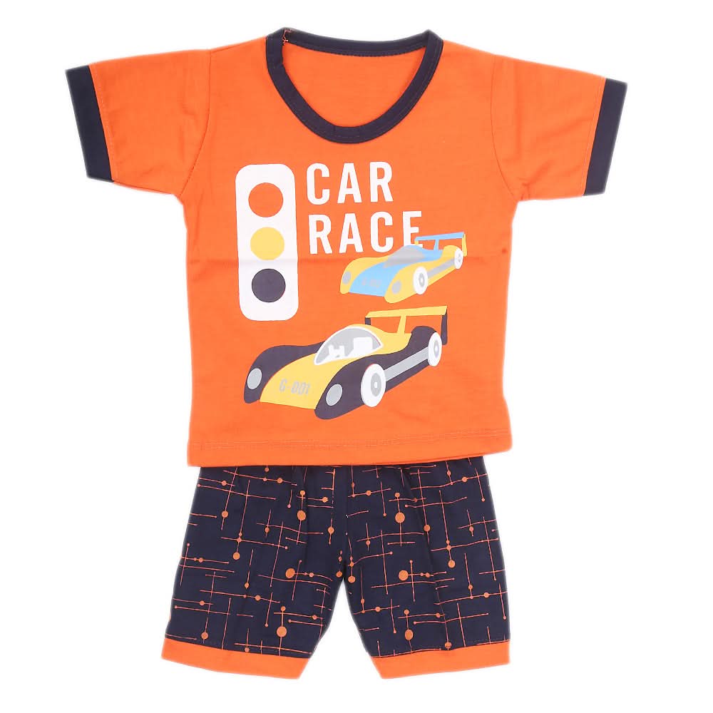 Boys Half Sleeves Suit - Orange, Kids, NB Boys Sets And Suits, Chase Value, Chase Value