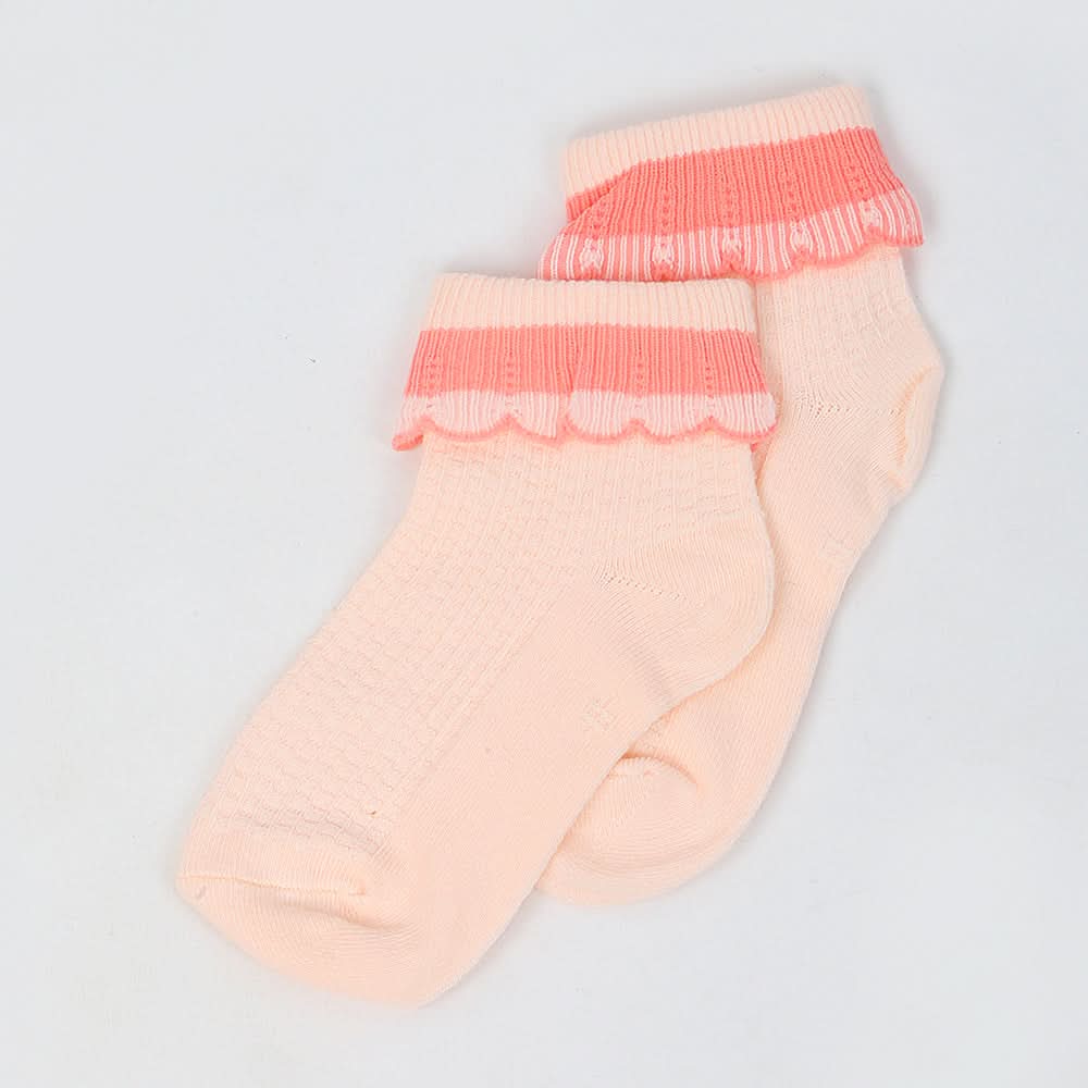 Girls Fancy Socks - Peach, Kids, Girls Socks, Chase Value, Chase Value