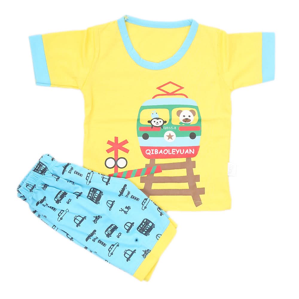 Boys Half Sleeves Suit - Yellow, Kids, New Born Boys Sets And Suits, Chase Value, Chase Value