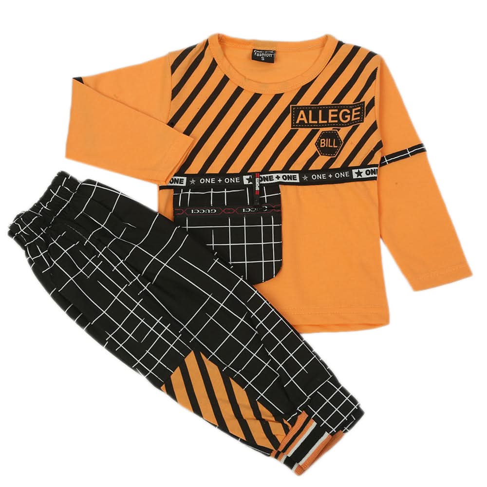 Boys 3Pcs Full Sleeves Suit - Peach, Boys Sets & Suits, Chase Value, Chase Value