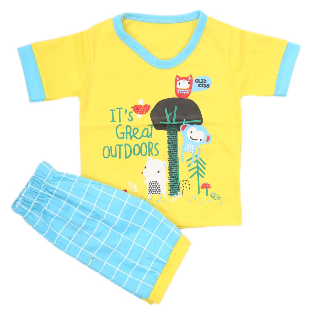 Boys Half Sleeves Suit - Yellow, Kids, Boys Sets And Suits, Chase Value, Chase Value