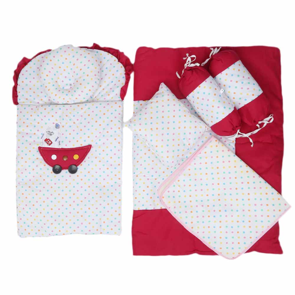 Newborn Sleeping Bag 7 Pcs Set Embroidered - Maroon, Kids, Sleeping Bags, Chase Value, Chase Value