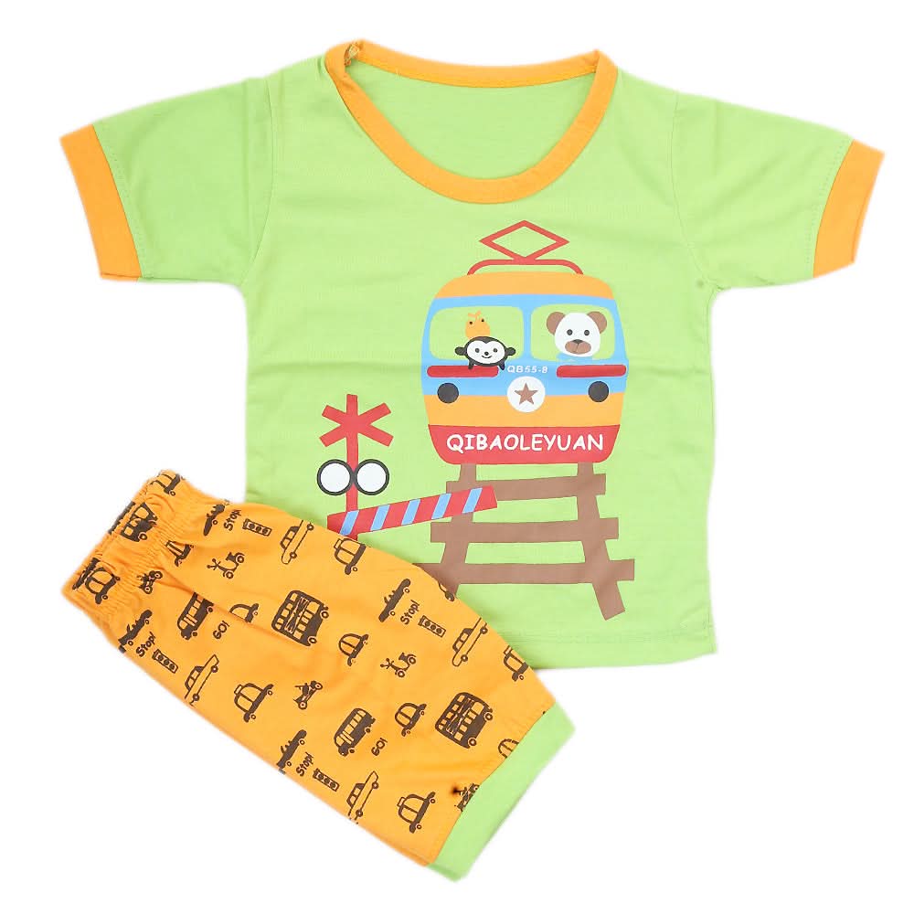Boys Half Sleeves Suit - Green, Kids, New Born Boys Sets And Suits, Chase Value, Chase Value