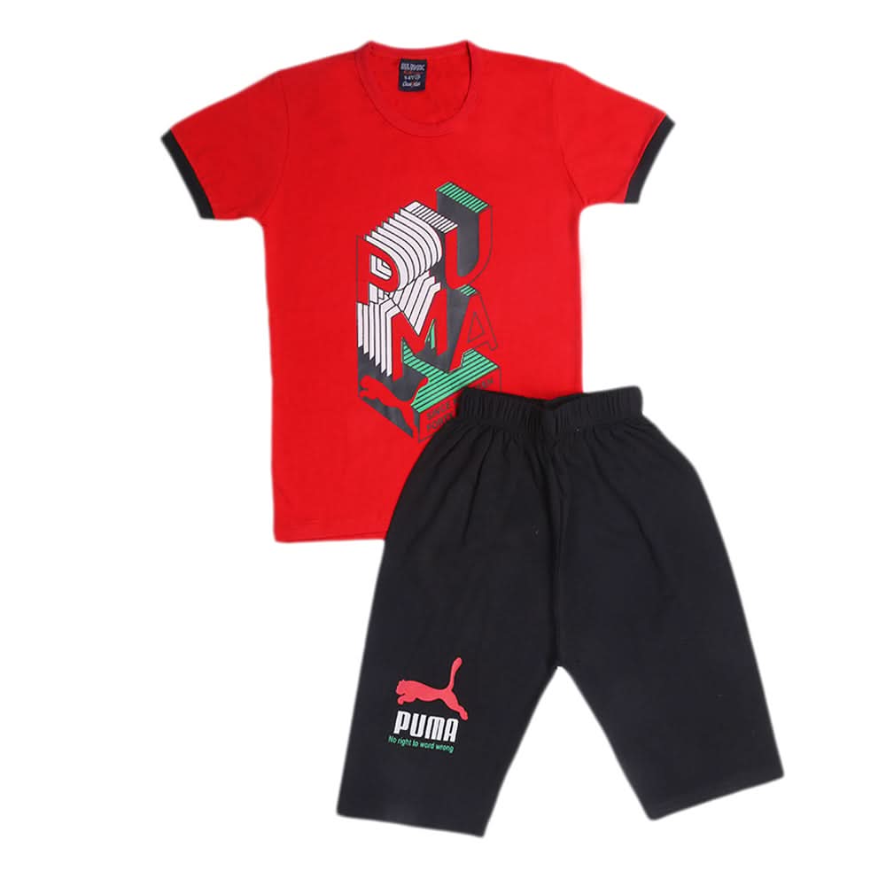 Boys Half Sleeves Short Suits - Red, Kids, Boys Sets And Suits, Chase Value, Chase Value