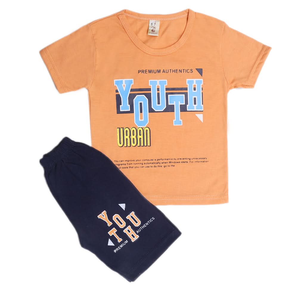 Boys Half Sleeves Short Suits - Peach, Kids, Boys Sets And Suits, Chase Value, Chase Value