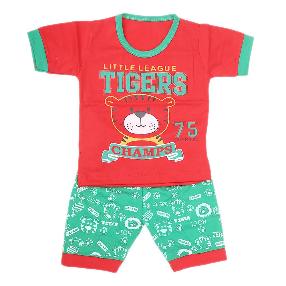 Boys Half Sleeves Suit - Red, Kids, Boys Sets And Suits, Chase Value, Chase Value