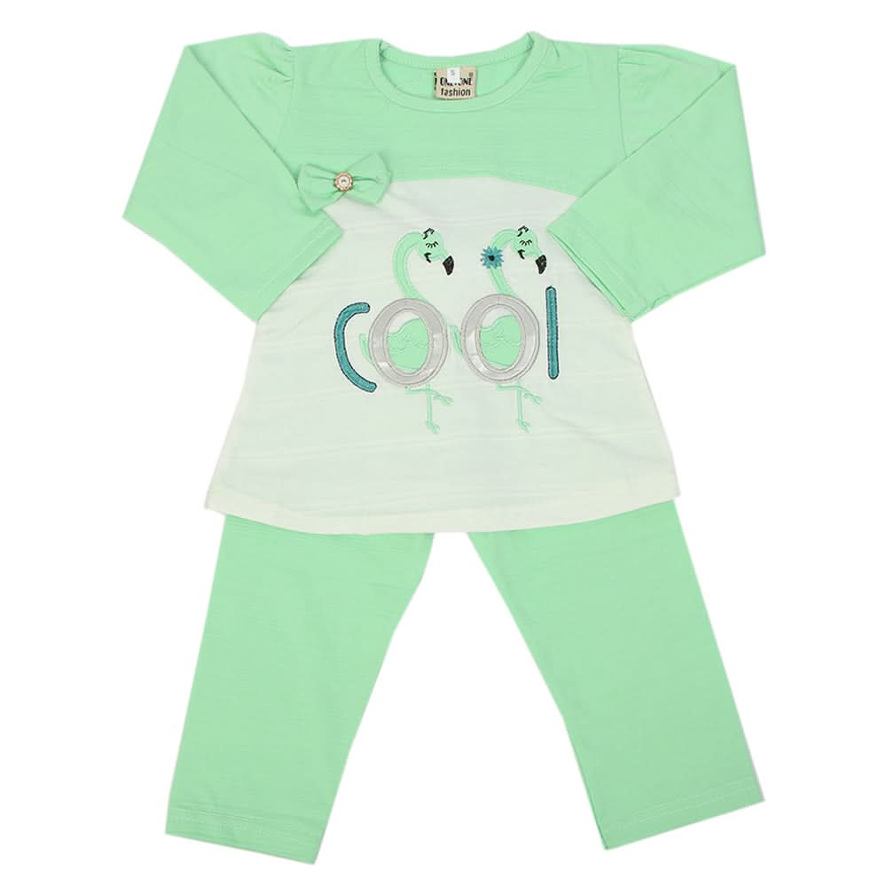 Girls Full Sleeves Suit - Light Green, Girls Suits, Chase Value, Chase Value