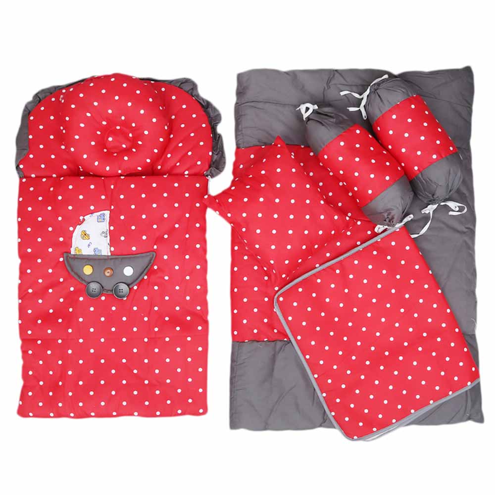 Newborn Sleeping Bag 7 Pcs Set Embroidered - Red, Kids, Sleeping Bags, Chase Value, Chase Value