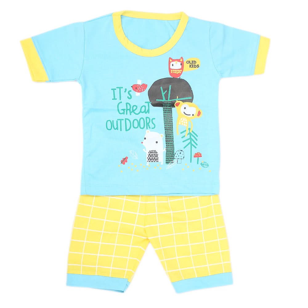 Boys Half Sleeves Suit - Sky Blue, Kids, Boys Sets And Suits, Chase Value, Chase Value