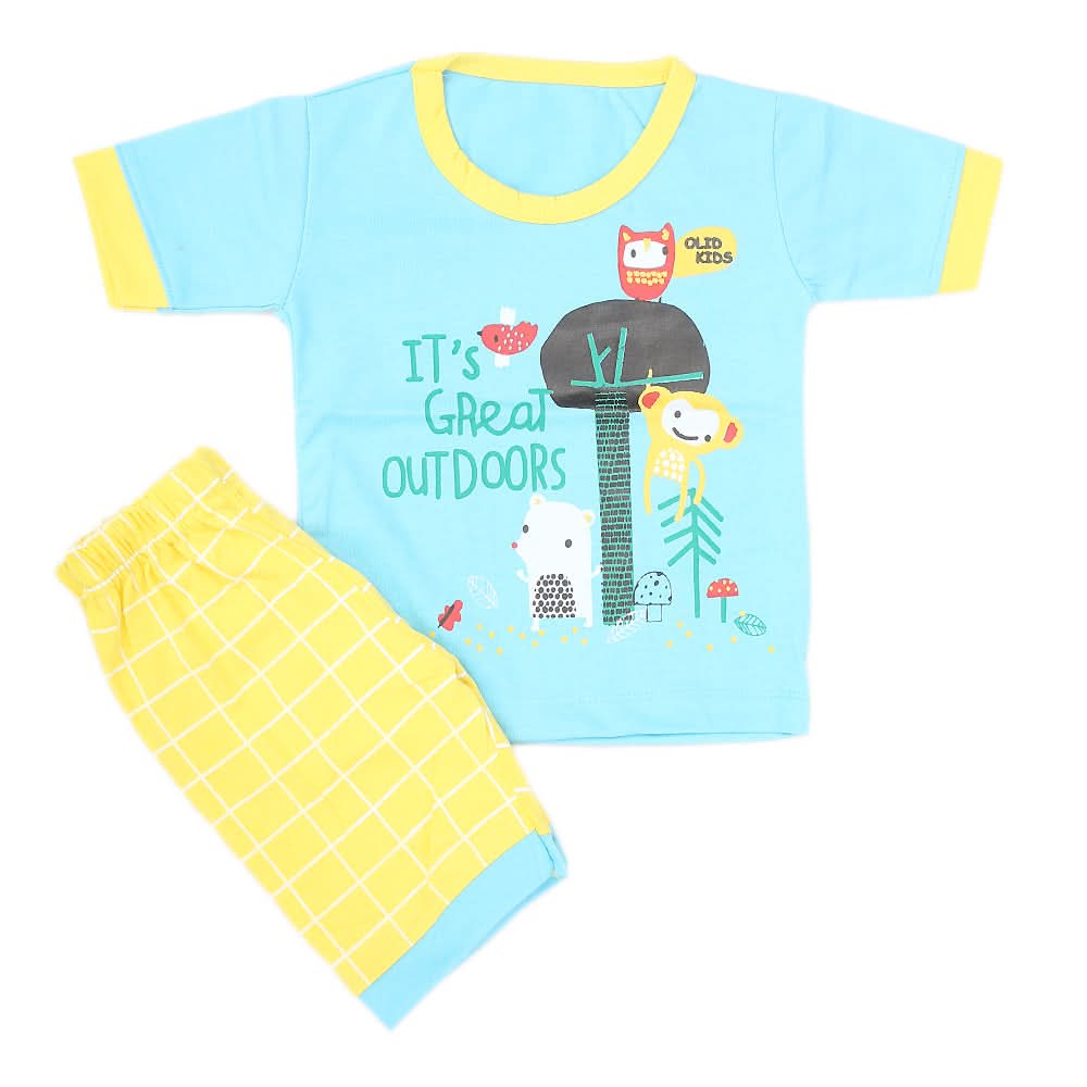 Boys Half Sleeves Suit - Sky Blue, Kids, Boys Sets And Suits, Chase Value, Chase Value