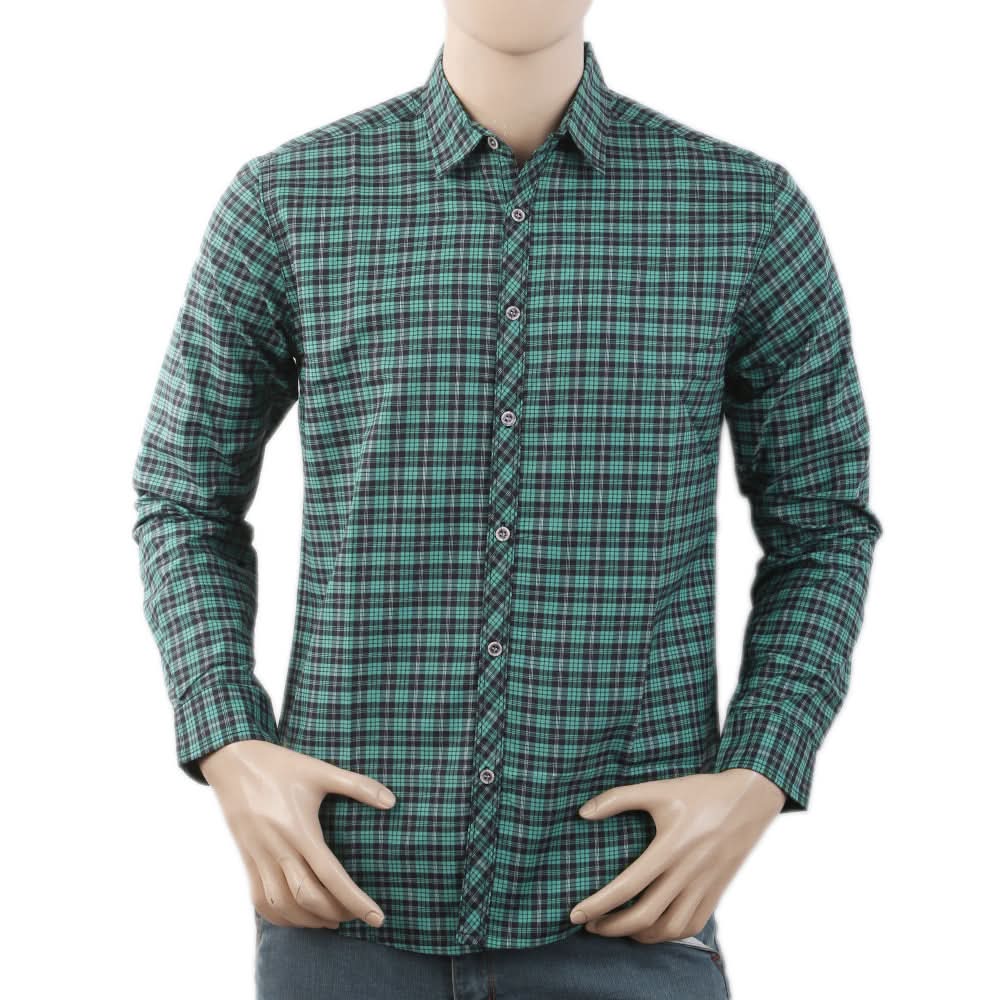 Men's Casual Check Shirt K.C-6123 - Green, Men, Shirts, Chase Value, Chase Value