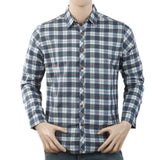 Men's Casual Check Shirt K.C-6123 - Steel Green, Men, Shirts, Chase Value, Chase Value