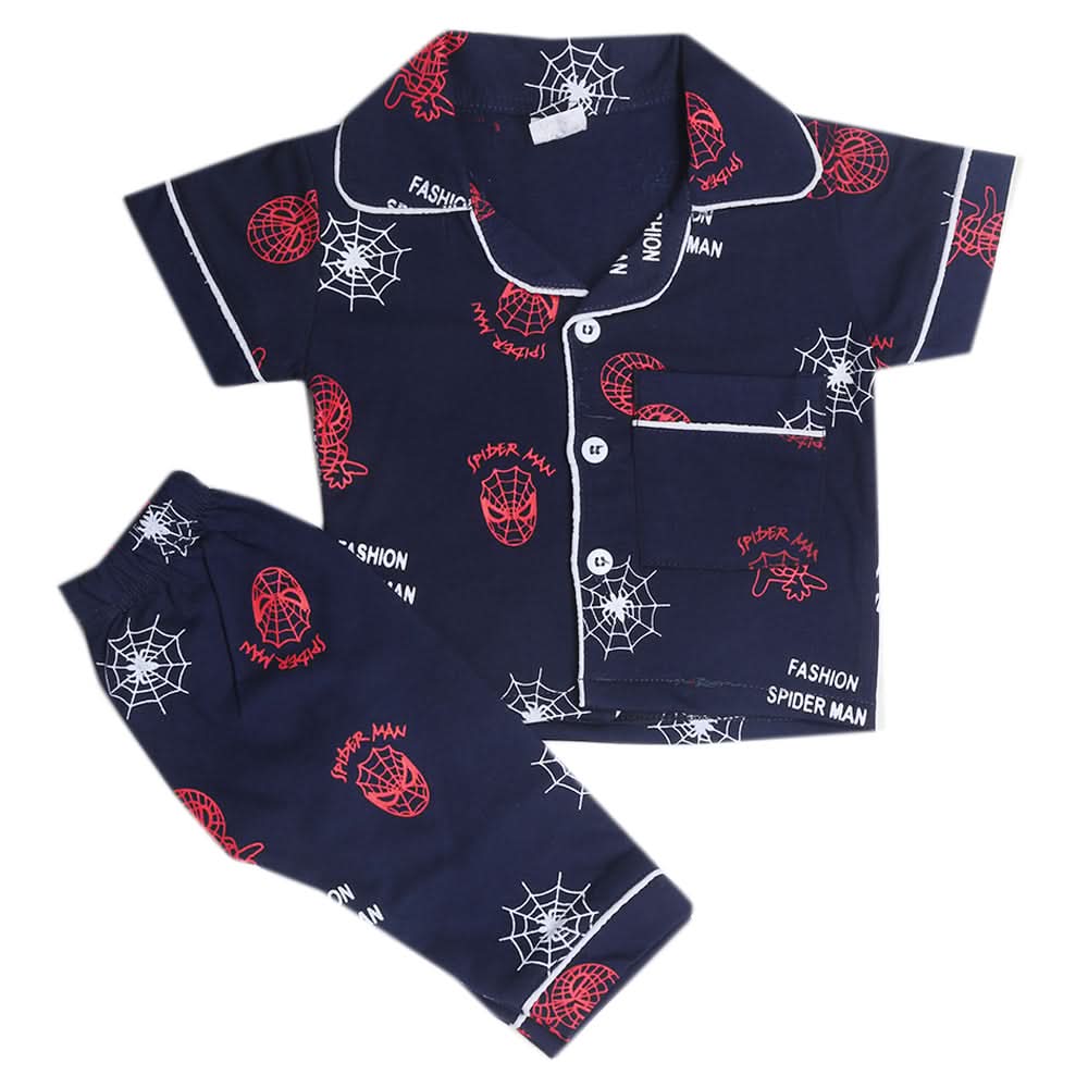 Newborns Boys Night Suit - Navy Blue, Kids, New Born Boys Sets And Suits, Chase Value, Chase Value