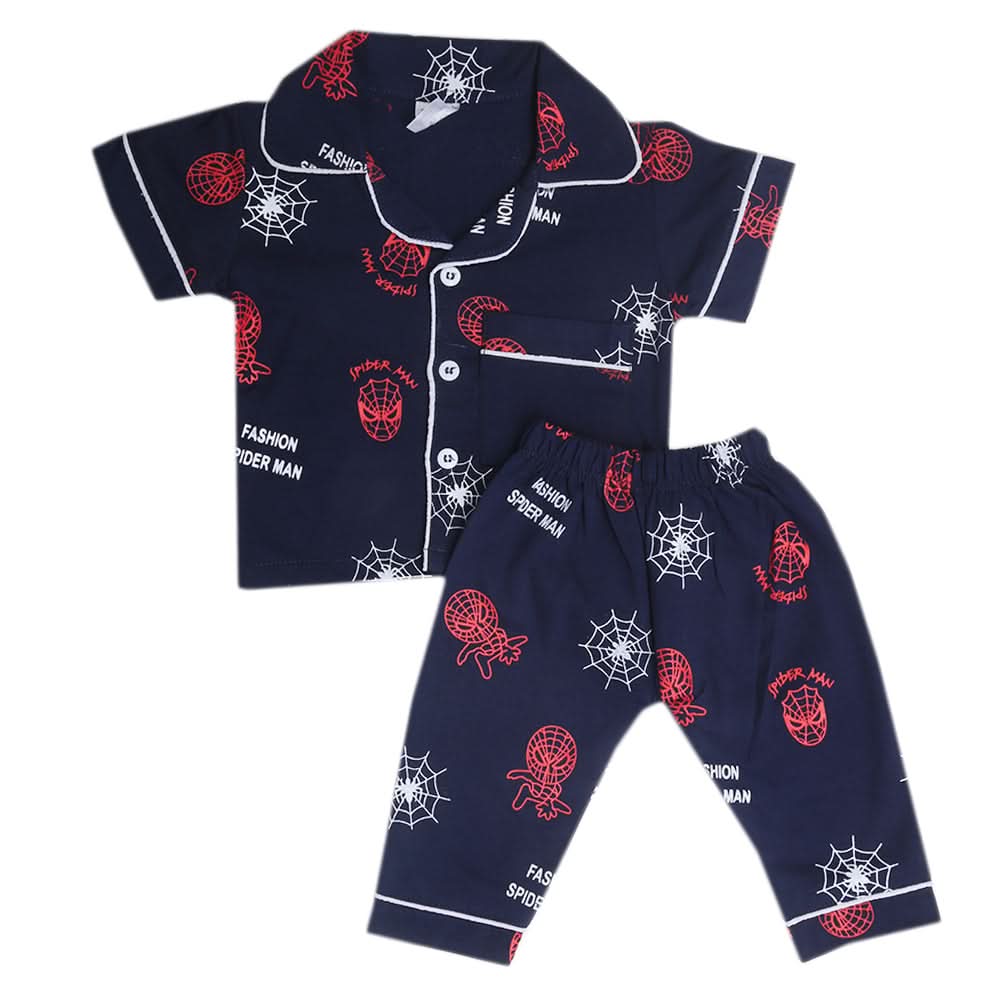 Newborns Boys Night Suit - Navy Blue, Kids, New Born Boys Sets And Suits, Chase Value, Chase Value
