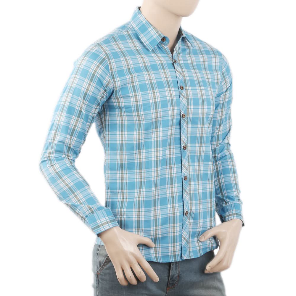 Men's Casual Check Shirt K.C-6123 - Light Blue, Men, Shirts, Chase Value, Chase Value
