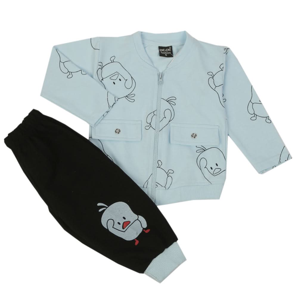 Boys Full Sleeves 3Pcs Suit - Light Blue, Boys Sets & Suits, Chase Value, Chase Value