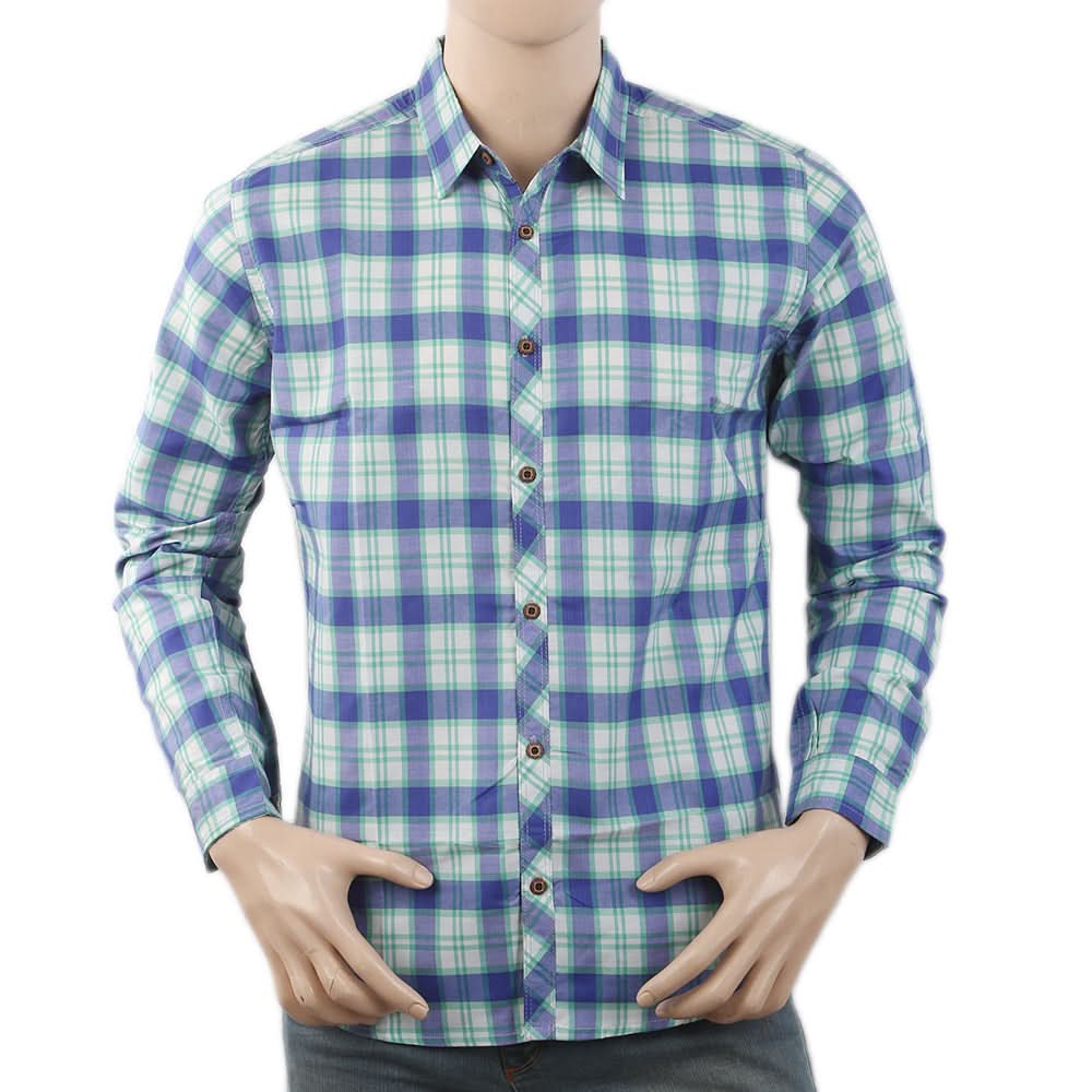 Men's Casual Check Shirt K.C-6123 - Blue, Men, Shirts, Chase Value, Chase Value