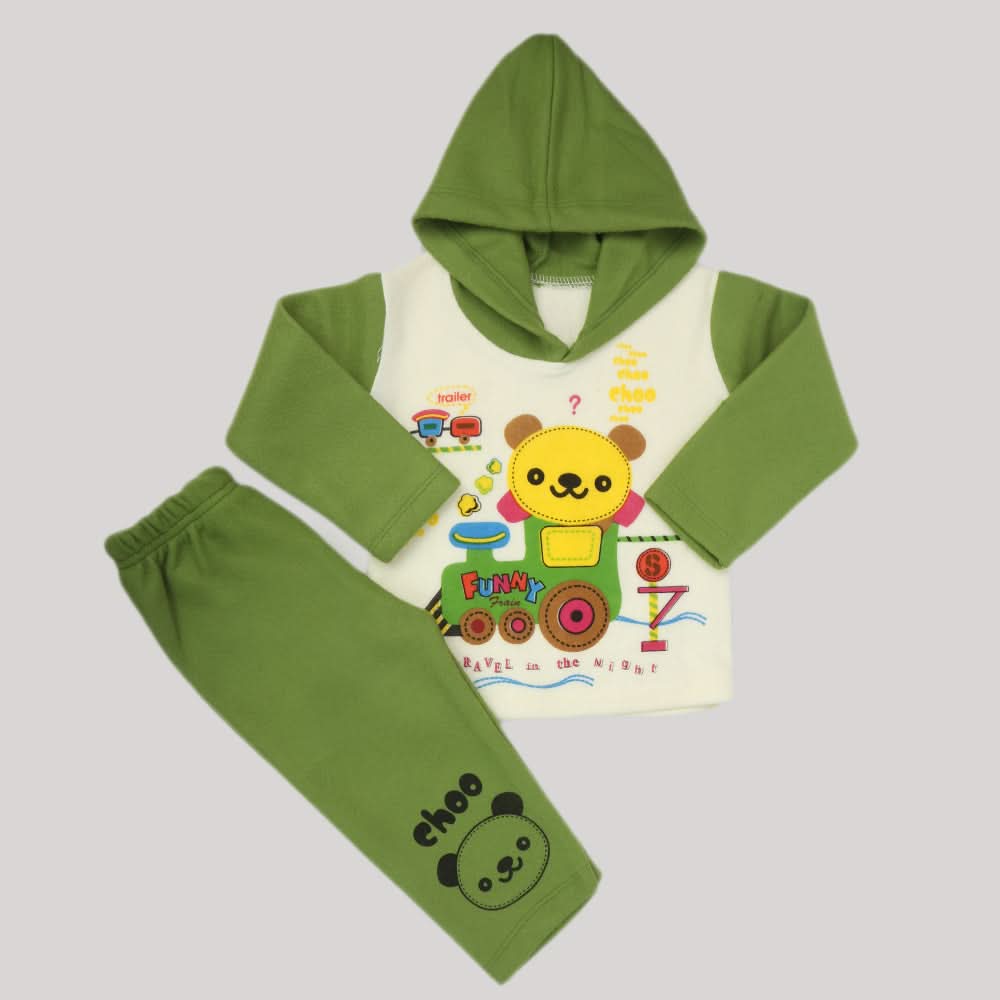 Boys Full Sleeves Polar Suit 8849 - Green, Kids, Boys Sets And Suits, Chase Value, Chase Value