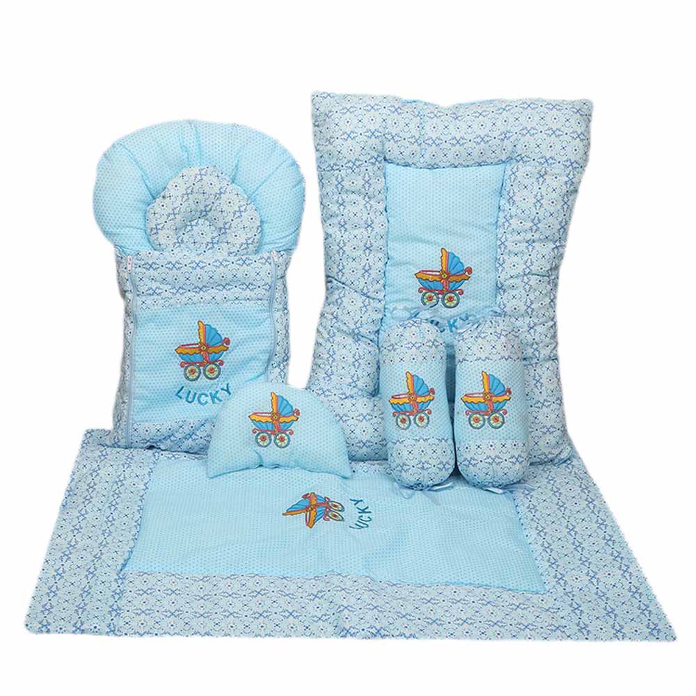Newborn Sleeping Bag 7 Pcs  Set Embroidered - Light Blue, Kids, Sleeping Bags, Chase Value, Chase Value
