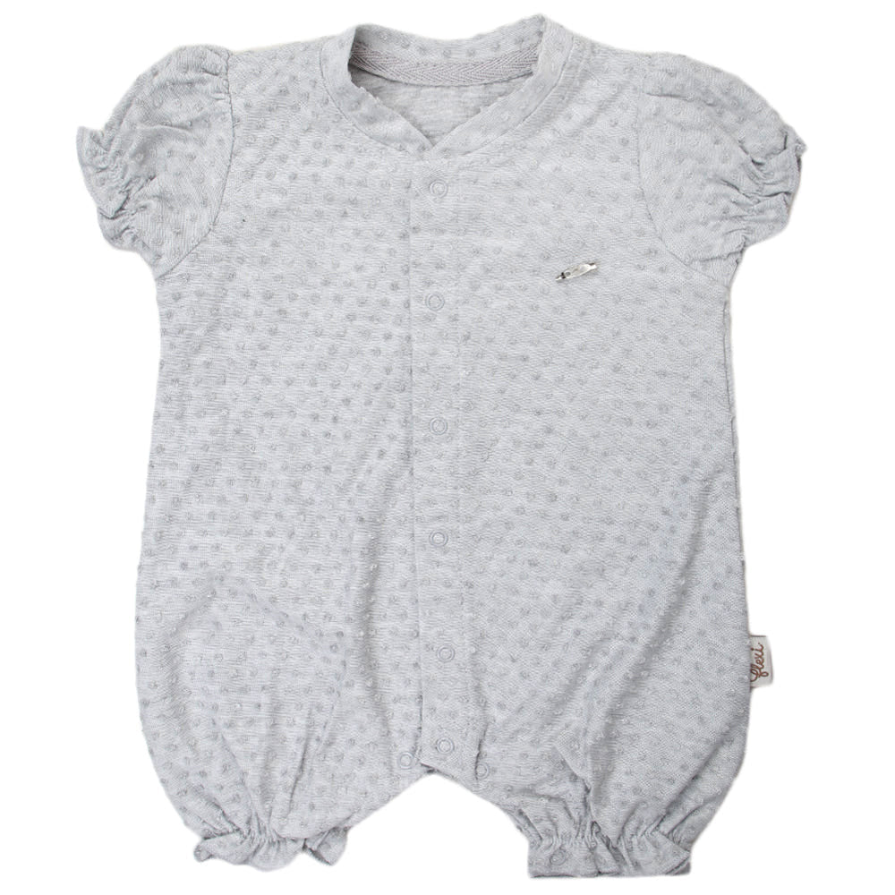 Newborn Girls Half Sleeves Romper - Grey, Kids, Newborn Girls Rompers, Chase Value, Chase Value