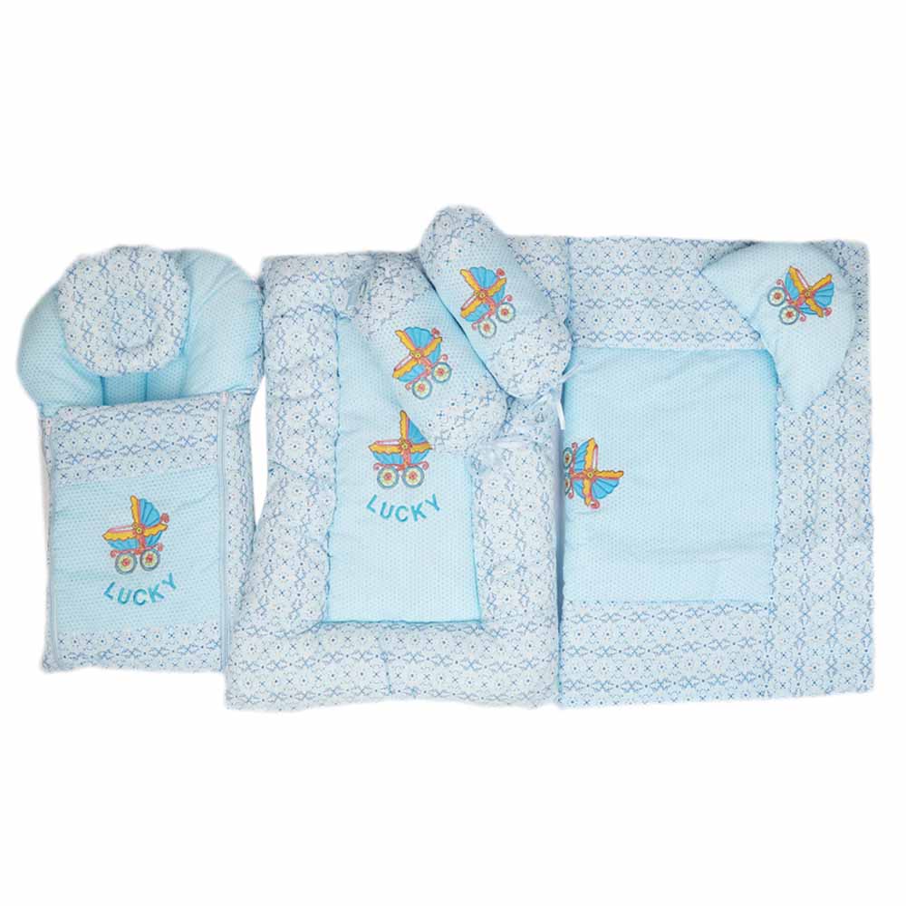 Newborn Sleeping Bag 7 Pcs  Set Embroidered - Light Blue, Kids, Sleeping Bags, Chase Value, Chase Value