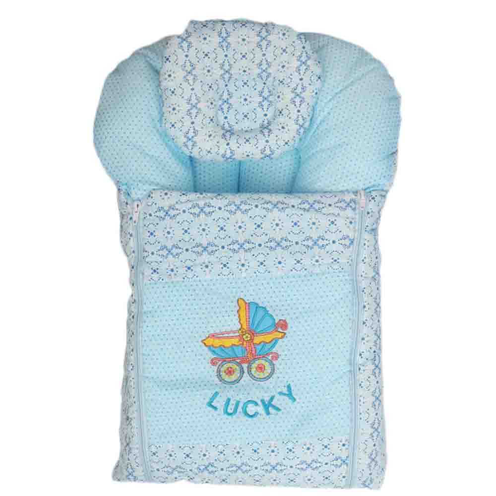 Newborn Sleeping Bag 7 Pcs  Set Embroidered - Light Blue, Kids, Sleeping Bags, Chase Value, Chase Value
