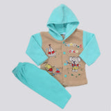 Newborn Boy Full Sleeves Polar Hoodie Suit - Cyan, Kids, NB Boys Sets And Suits, Chase Value, Chase Value