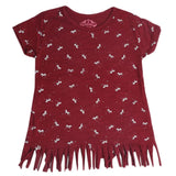 Girls Half Sleeves T-Shirts - Maroon, Kids, Girls T-Shirts, Chase Value, Chase Value