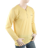 Men's Full Sleeves Y-Studs T-Shirt - Mustard, Men, T-Shirts And Polos, Chase Value, Chase Value