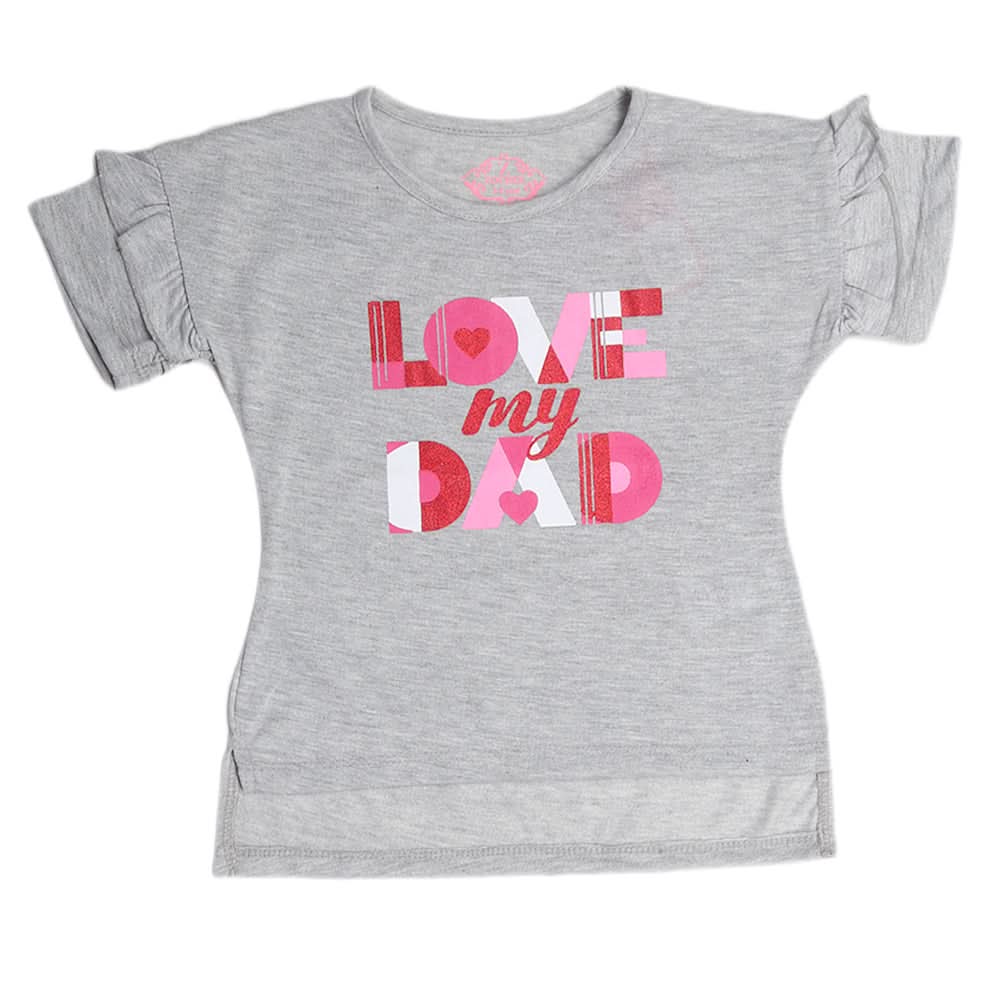 Girls Half Sleeves T-Shirts - Grey, Kids, Girls T-Shirts, Chase Value, Chase Value