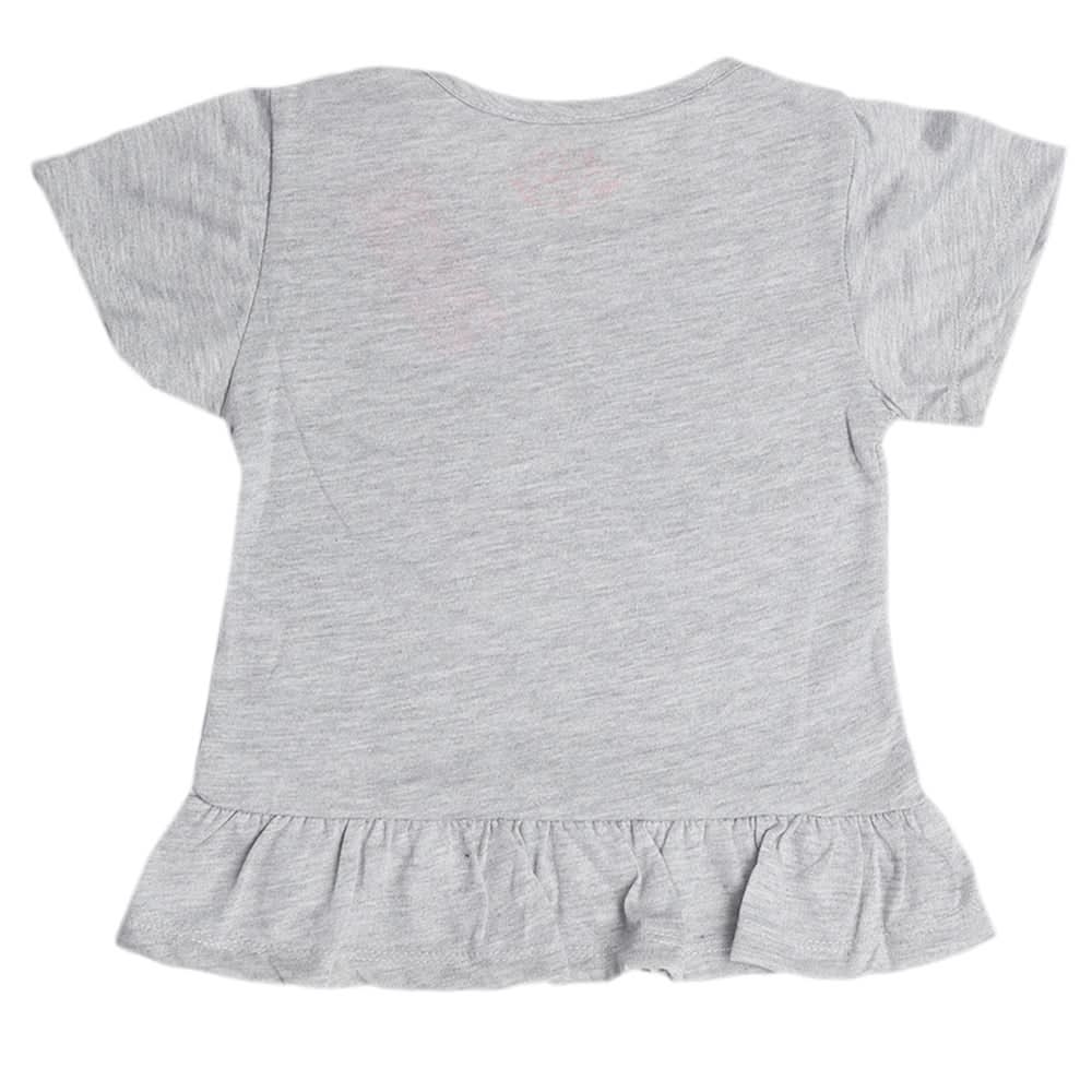 Girls Half Sleeves T-Shirts - Grey, Kids, Girls T-Shirts, Chase Value, Chase Value