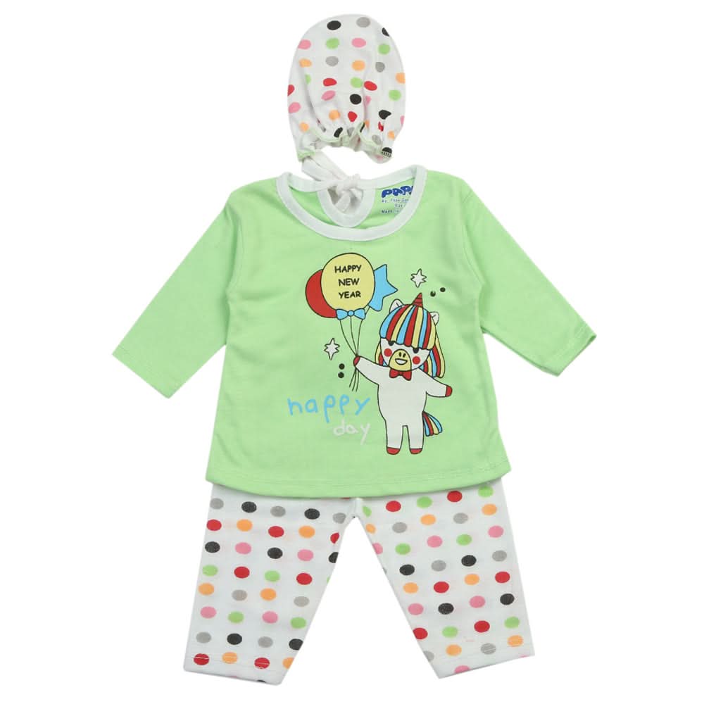 Newborn Boys Full Sleeves Suit - Green, Newborn Boys Sets & Suits, Chase Value, Chase Value