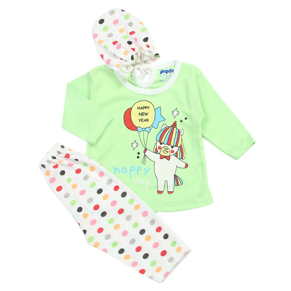Newborn Boys Full Sleeves Suit - Green, Newborn Boys Sets & Suits, Chase Value, Chase Value