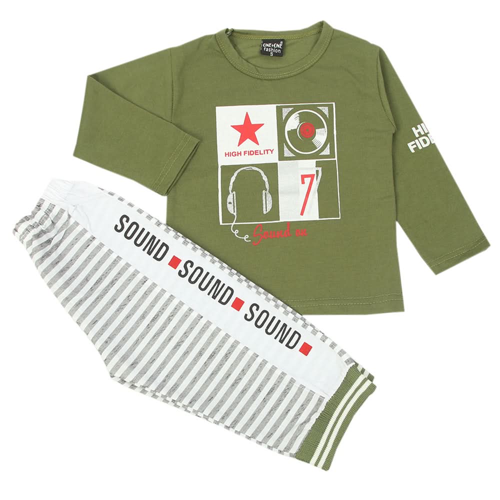Boys 3Pcs Full Sleeves Suit - Green, Boys Sets & Suits, Chase Value, Chase Value